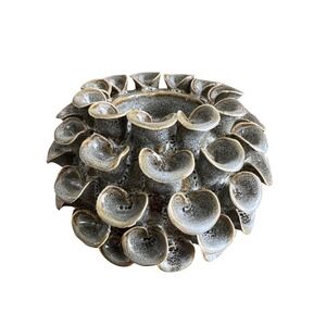 Textured Ceramic Tealight Unique Decorative Accent Coastal Organic Modern Decor